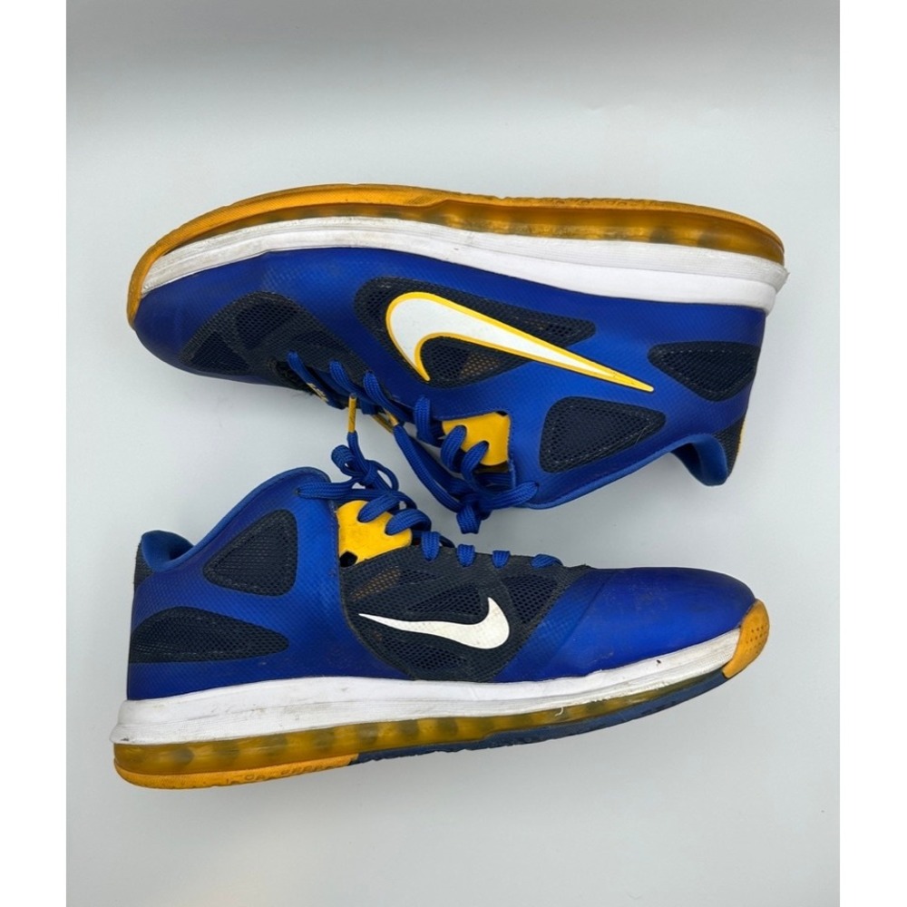 Nike LeBron 9 Low Entourage Mens 11 Basketball Shoes Blue Yellow 510811-402